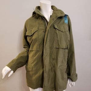 " Life Nature Love" Free City Green Army Jacket!